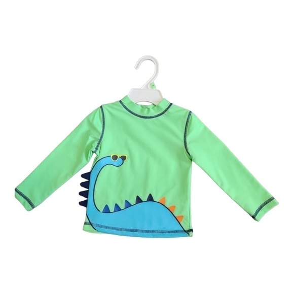 LITTLE Me Green Dino Swim Shirt Size 18 months - Picture 2 of 3